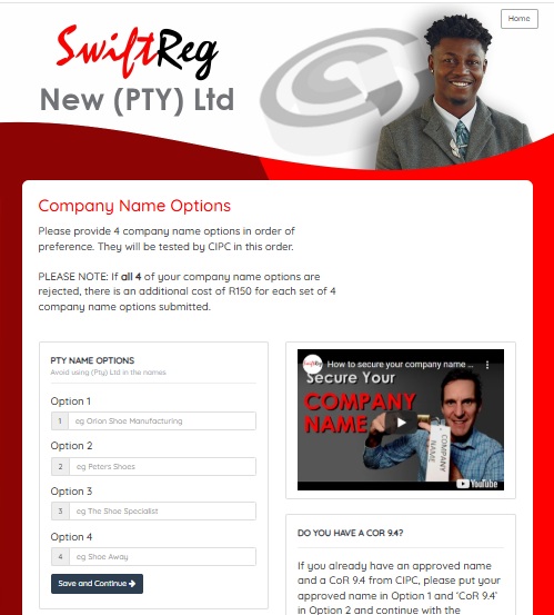Company Registration Step 1